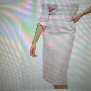 NWOT J. Crew High Waist Pull-on Linen Midi Skirt : Small: Light Pink